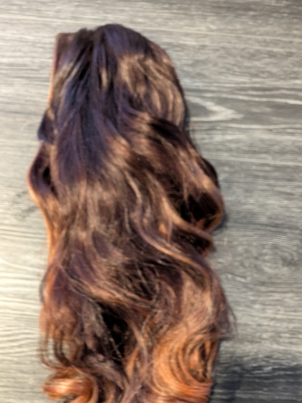 Charisma Wavy Hairpiece in Dark Brown with Auburn Highlights